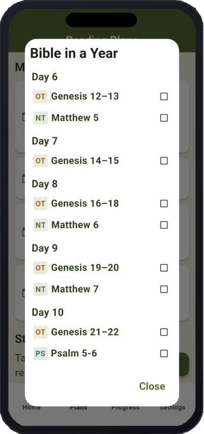 Bible in a Year reading schedule