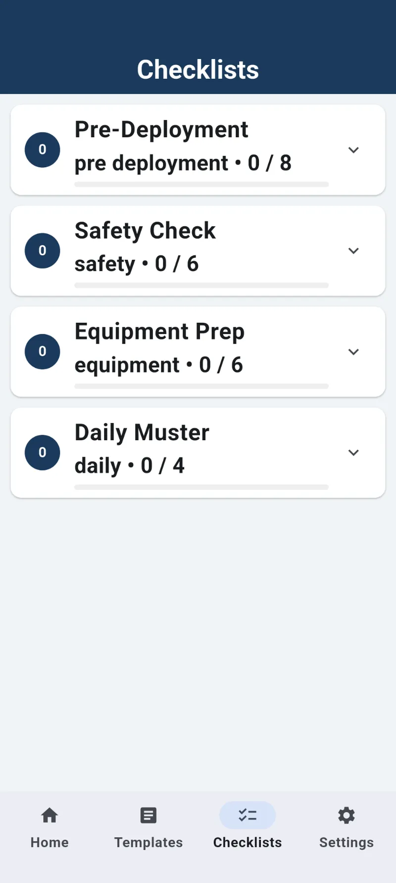 Checklist builder