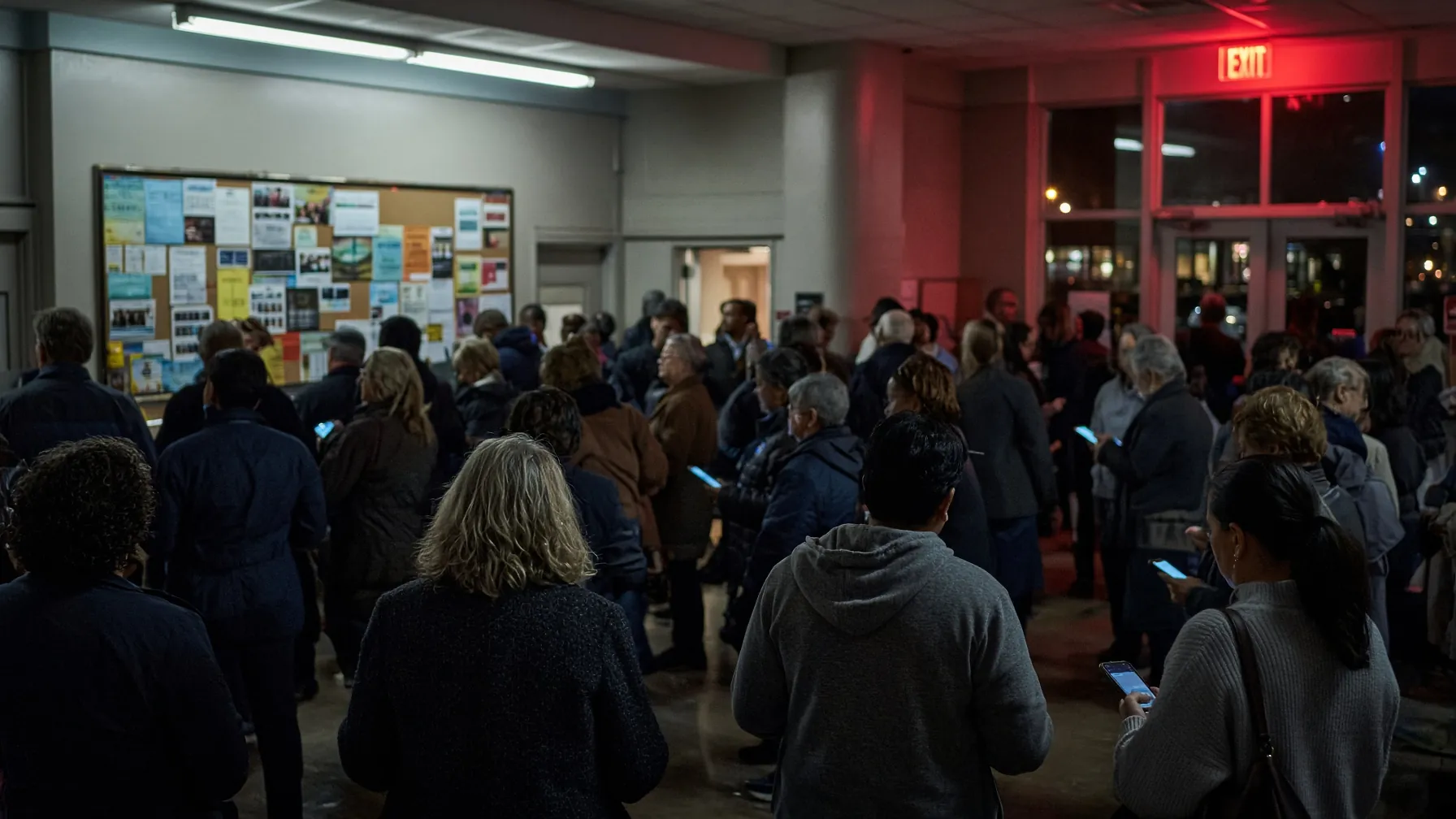 Church foyer after service: phones out, the faith app as an audience
