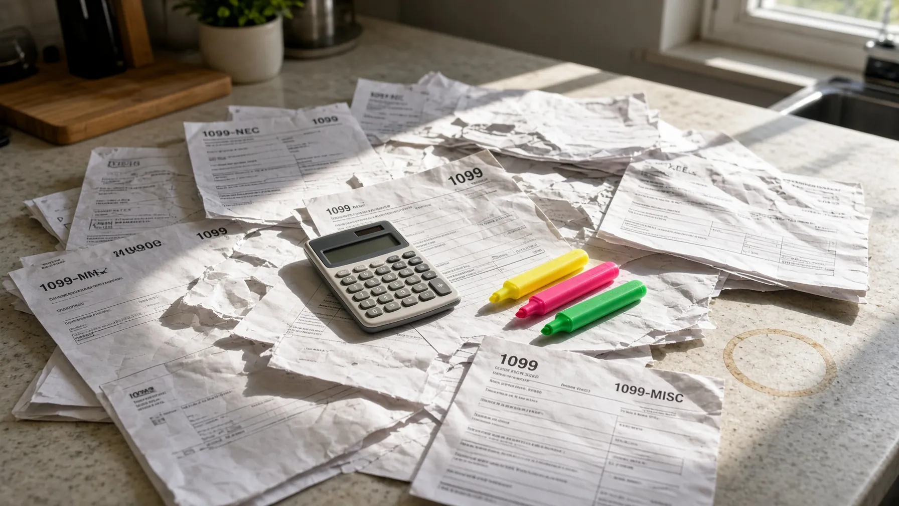 Kitchen table buried in 1099s — the platforms already have the number