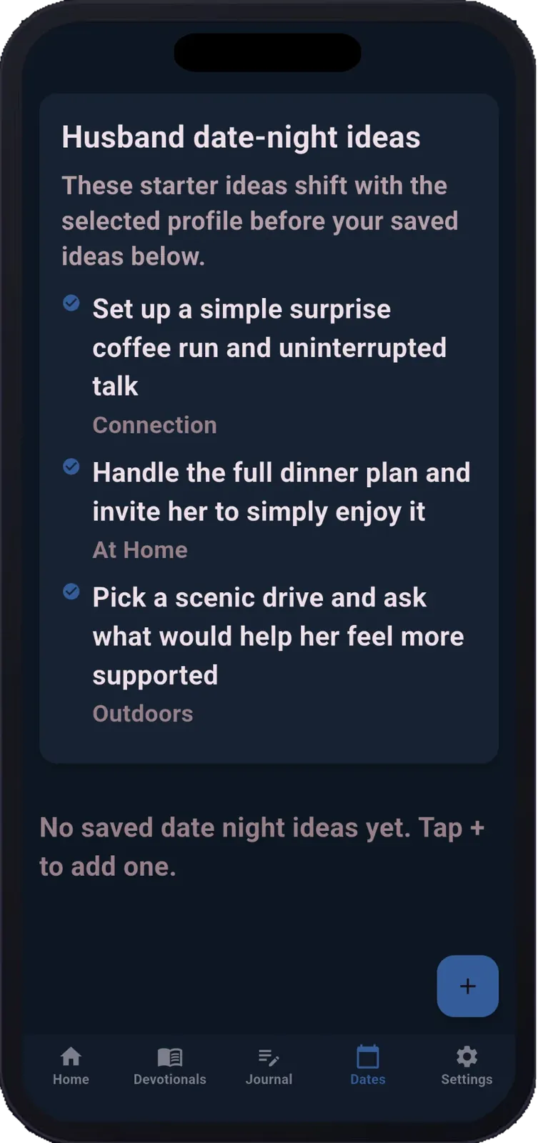 Husband date-night ideas with thoughtful gestures